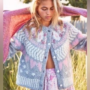 LOVE SHACK FANCY Jamie Fair Isle Cardigan⭐️Brand New!💫